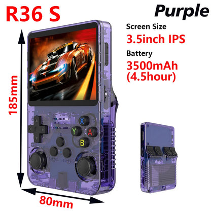 R36S Handheld Game Players 20000+ Games Portable Game Console 64/128GB Retro Games Emulators 3.5in IPS Screen Support Wholesale