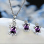3pcs Silver-plated Necklace Earrings Set Ladies Light Luxury Fashion Style Turtle Shape With Multi Color Glass Diamond