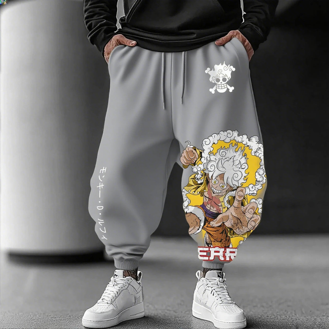 One Piece Luffy Gear 5 Nika Herrenhose Anime Print Streetwear Casual Gym Sporthose Hiphop Jogginghose Frühling Herbst Trend