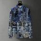 Men's Abstract Color-Block Stripe Print Shirt