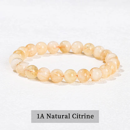 JD Natural Stone Beads Bracelet Amethyst Tiger Eye Crystal Quartz Agate Gem Beads Bangles Women Men Reiki Healling Jewelry Gift