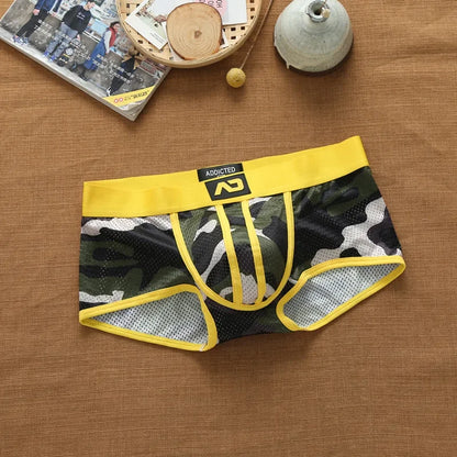 Herren Nylon Mesh atmungsaktive, kühle Tarnfarben-Boxershorts.