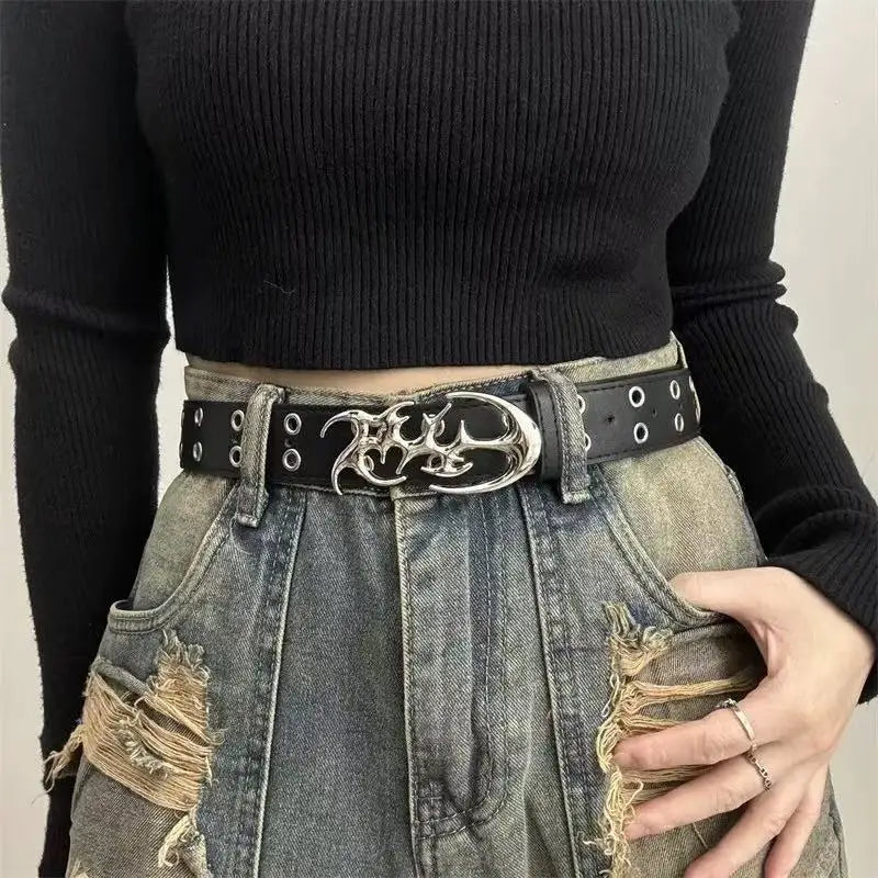 New Stylish Y2K Hollow PU Leather Fashion Punk Belt For Men Women-Trendy Accessory For Gift Giving，Neutral Waist Belts Plus Size