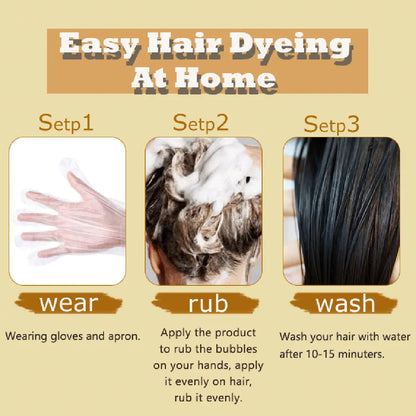 500ml 3 In 1 Hair Color Shampoo Black Hair Dye Covering White Hair Shampoo Black Plant Hair Dye Fast Hair Dye Cream Styling DIY