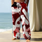 2025 Men's Geometric Letter Printing Trousers Baggy Pants Casual Pants Mid Waist Elastic Drawstring Waist Pants Streetwear Fall