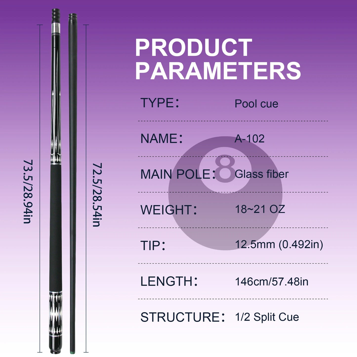 Professional pool cues Carbon Fiber Shaft 12.5mm Tip Uni-Loc Joint for Snooker 3 Cushion Carom Billiards 2-Piece Tacos de Billar
