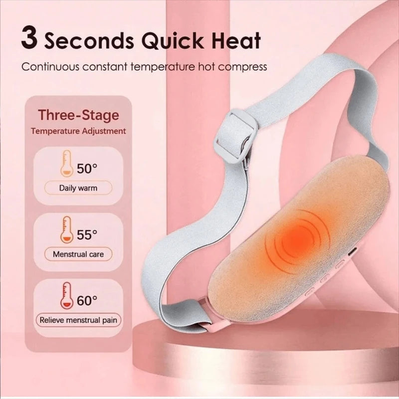 Electric Menstrual Heating Belt for Women – Vibrating Cramp Relief Waist Wrap, Adjustable Heat Therapy Pad for Period Pain