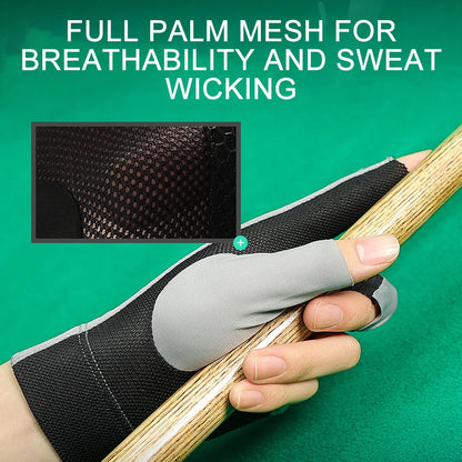 NOFOXO Open Finger Pool Glove - Breathable Snooker Billiard Glove