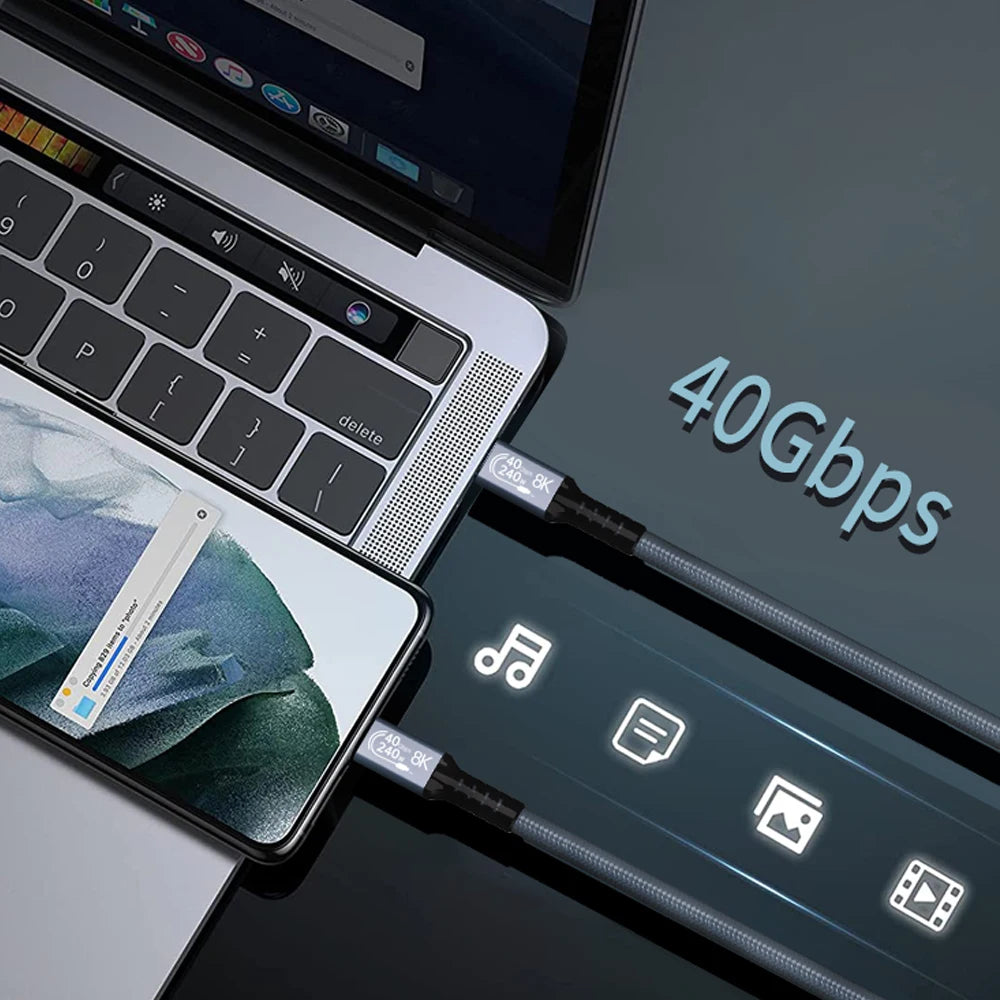 UGOURD USB4 Cable 40Gbps 240W Thunderbolt 4 Type C Fast Charging Cable Thunderbolt3 USB C to C Data Transfer  Cable For eGPU