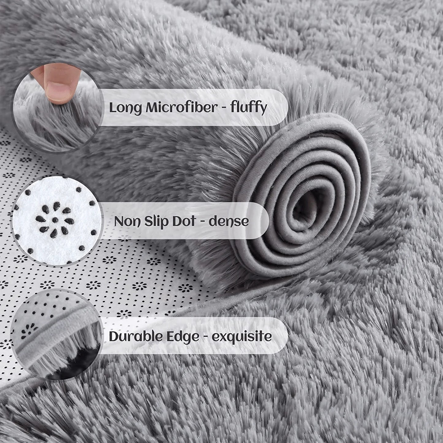 Weiche Teppiche Schlafzimmerteppich Flauschig Rutschfest Batik Fuzzy Shag Plüsch Weicher Shaggy Nachttischteppich Wohnzimmerteppich