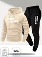 2025 Trendy Autumn and Winter New Hooded Tracksuit Fashionable Casual Sportswear Set, Two-Piece Set