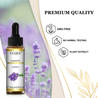 EUQEE 10ml Reines Natürliches Ätherisches Öl Lavendel Jasmin Eukalyptus Vanille Sandelholz Süße Orange Zitrone Oregano Neroli Duft