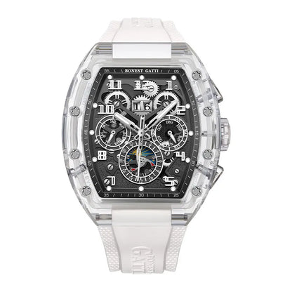 Bonest Gatti Tonneau Automatic Watch Crystal Case Men