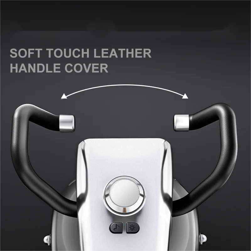 Motorcycle handlebar with soft touch leather cover on a dark background