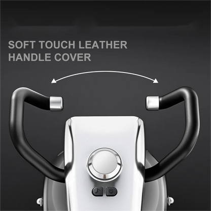 Motorcycle handlebar with soft touch leather cover on a dark background
