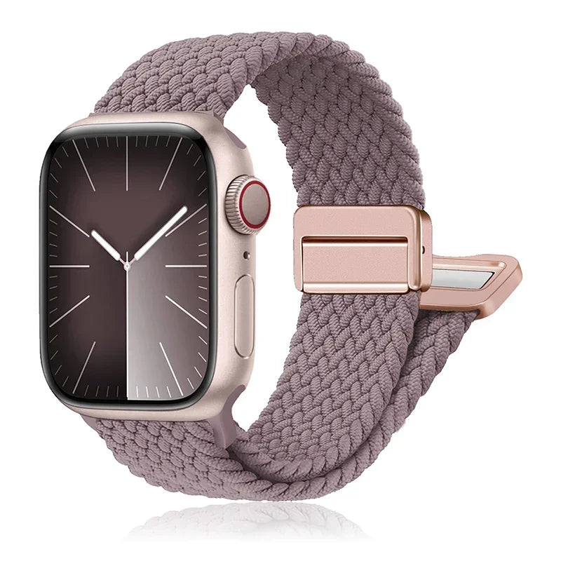 Geflochtenes Band für Apple Watch Armband 44mm 40mm 45mm 46mm 49mm 41mm 38 Magnetisches Nylonarmband iWatch Serie SE 7 6 8 9 10 Ultra 2