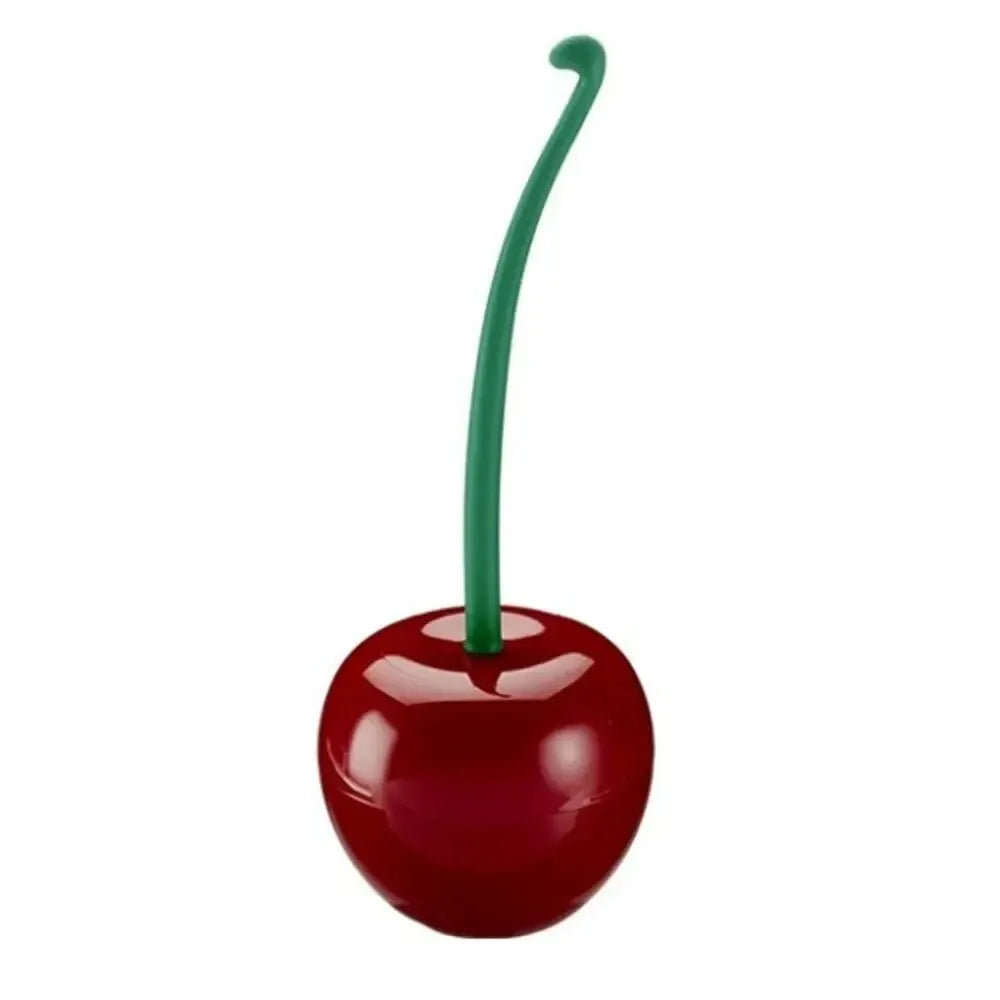 Cherry Shape Toilet Brush & Holder Set - Red