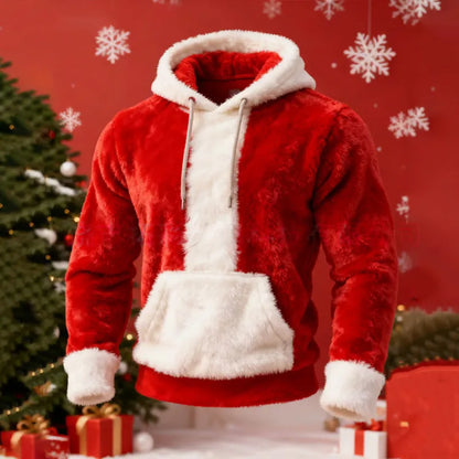 Men's Casual Sports Hoodie Fleece Lined Chest Muscle Print Long Sleeve Loose Fit Polyester Fiber Digital Print Hooded Sweatshirt