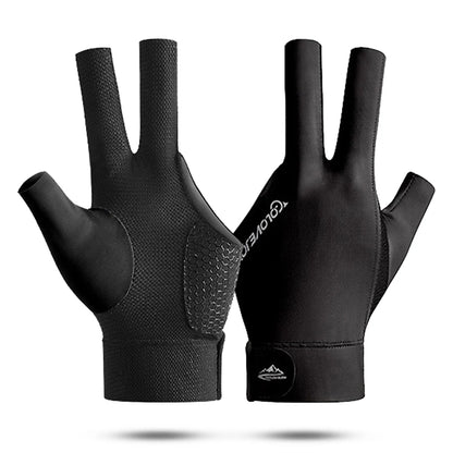 Offene Finger Billardhandschuhe Atmungsaktives Polyester Snooker-Poolhandschuhe Verstellbarer Klettverschluss Glatt Weich Leicht Amateurtraining
