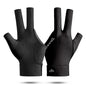 Offene Finger Billardhandschuhe Atmungsaktives Polyester Snooker-Poolhandschuhe Verstellbarer Klettverschluss Glatt Weich Leicht Amateurtraining