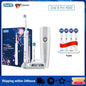 Oral B Elektrische Zahnbürste Pro 4000 3D-Reinigung Tägliche Reinigung Zähne Sichtbarer Andrucksensor 4 Modi Zahnfleischpflege Wasserdicht Wiederaufladbar