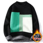 Neue Winter Herren Fleece Warme Strickpullover Mann O-Ausschnitt Gestreifte Freizeitpullover Gute Qualität Männliche Pullover Winterkleidung 4XL
