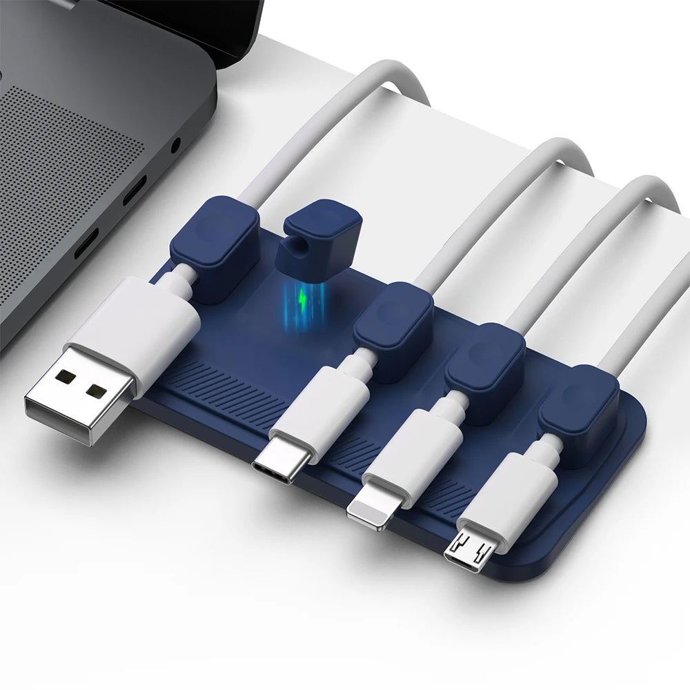 Magnetic Car Cable Clamp - Silicone Wire Holder 5pcs