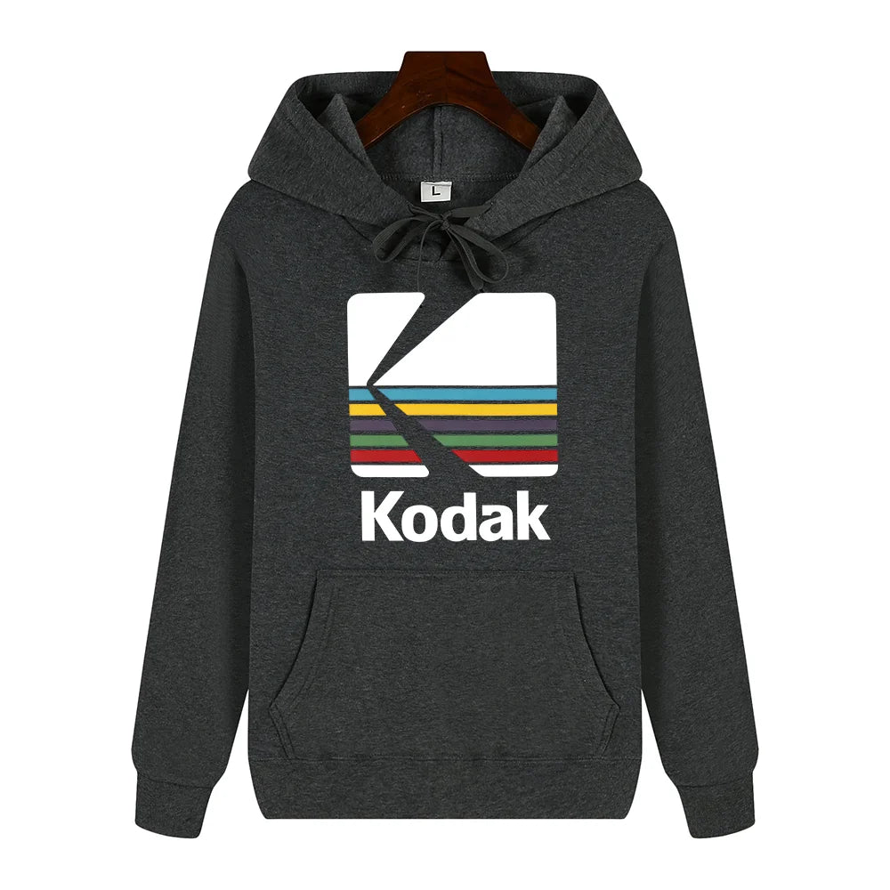Kodak Brand Fashion Retro Y2K Print Autumn and Winter Men Sports Hoodie Outdoor Casual Casual Comfortable Street Jacket Clothing