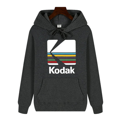 Kodak Brand Fashion Retro Y2K Print Autumn and Winter Men Sports Hoodie Outdoor Casual Casual Comfortable Street Jacket Clothing
