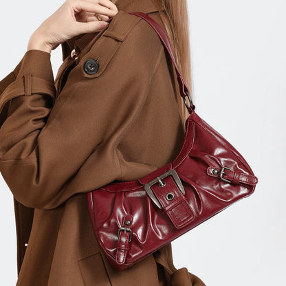 Retro Pleated Hobo Shoulder Bag for Women Hot Selling Maillard Style Underarm Bag Clutch Handbags for Travel Work Shopping