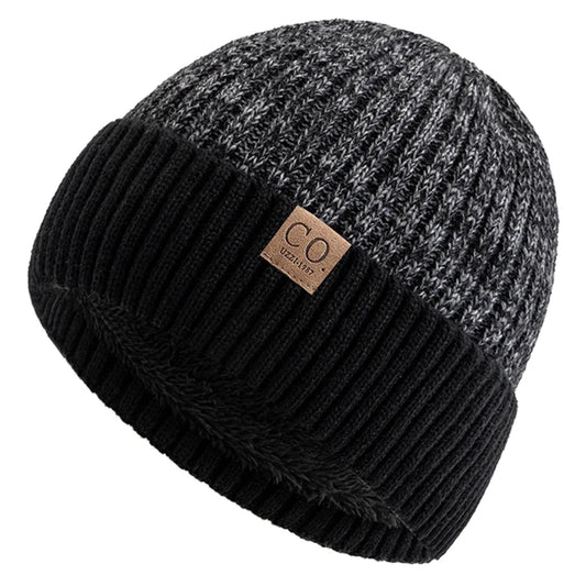 Unisex Two-Tone Fur Lined Winter Beanie Hat