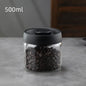 Multi Capacity Black Lid Coffee Pot Manual Vacuum Moisture-proof Storage Pot Kitchen Glass Teapot Coffee Bean Storage Sealed Jar