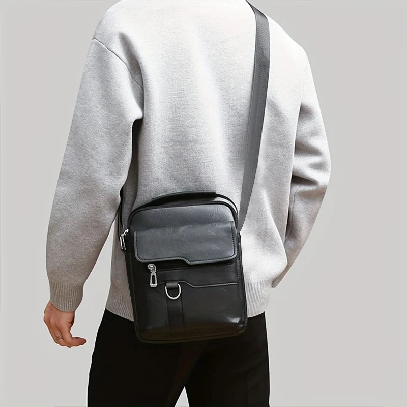 Mehrzweck-Herren-Umhängetasche für die Arbeit, PU-Umhängetasche/Aktentasche mit Griff, professioneller lässiger Tagesrucksack