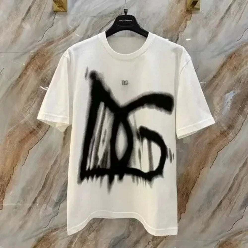 Men's and Women's T-shirt Summer Luxury Brand Cotton Short-sleeved Spring Autumn Trendy Brand Versatile Comfort Harajuku Tops