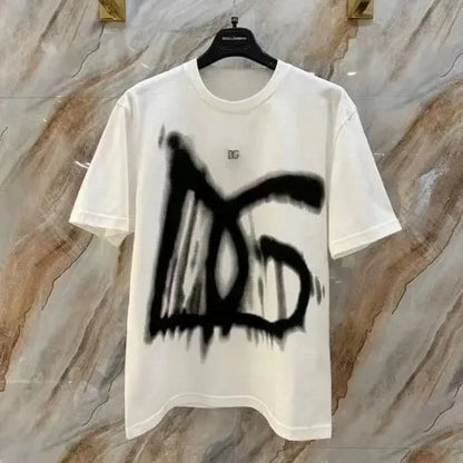 Men's and Women's T-shirt Summer Luxury Brand Cotton Short-sleeved Spring Autumn Trendy Brand Versatile Comfort Harajuku Tops