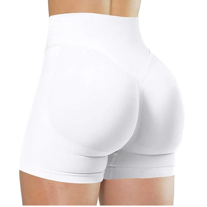 Women's Summer High Waist Yoga Shorts | Solid Color Running Fitness