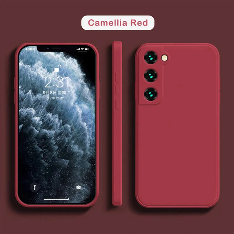 Luxuriöse Flüssigsilikonhülle für Samsung S25 S24 Galaxy S20 S21 S22 S23 FE Plus Note10 20 A52 A31 A41 A71 A51 A72 A70 A50 Coque