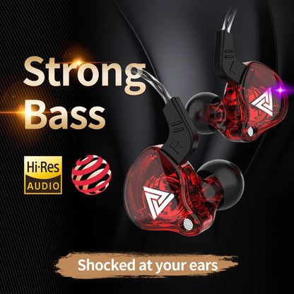 Original QKZ AK6 In-Ear-Kopfhörer mit 6 dynamischen Treibern und Mikrofon, Stereo-Sport-HIFI-Subwoofer-Headset, Monitor-Ohrhörer