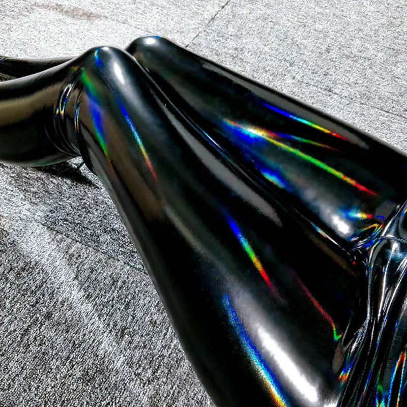 Dazzing Colors Pu Leather Pants Women Big Size Bright Slim Leggings High Waist Hip Lift Tights Fashion Skinny Stretchy Pu Pants