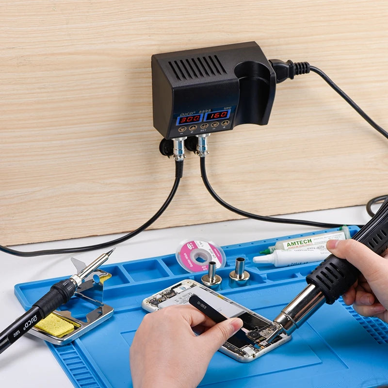 2 in 1 750W Soldering Station LCD Digital display welding rework station for cell-phone BGA SMD PCB IC Repair solder tools 8898