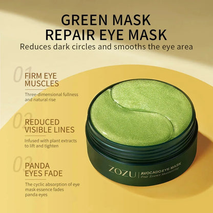 120pcs Avocado Golden Collagen Eye Mask Anti Dark Circles Removal Eye Bags Moisturizing Firming Eye Patches Skin Care Products