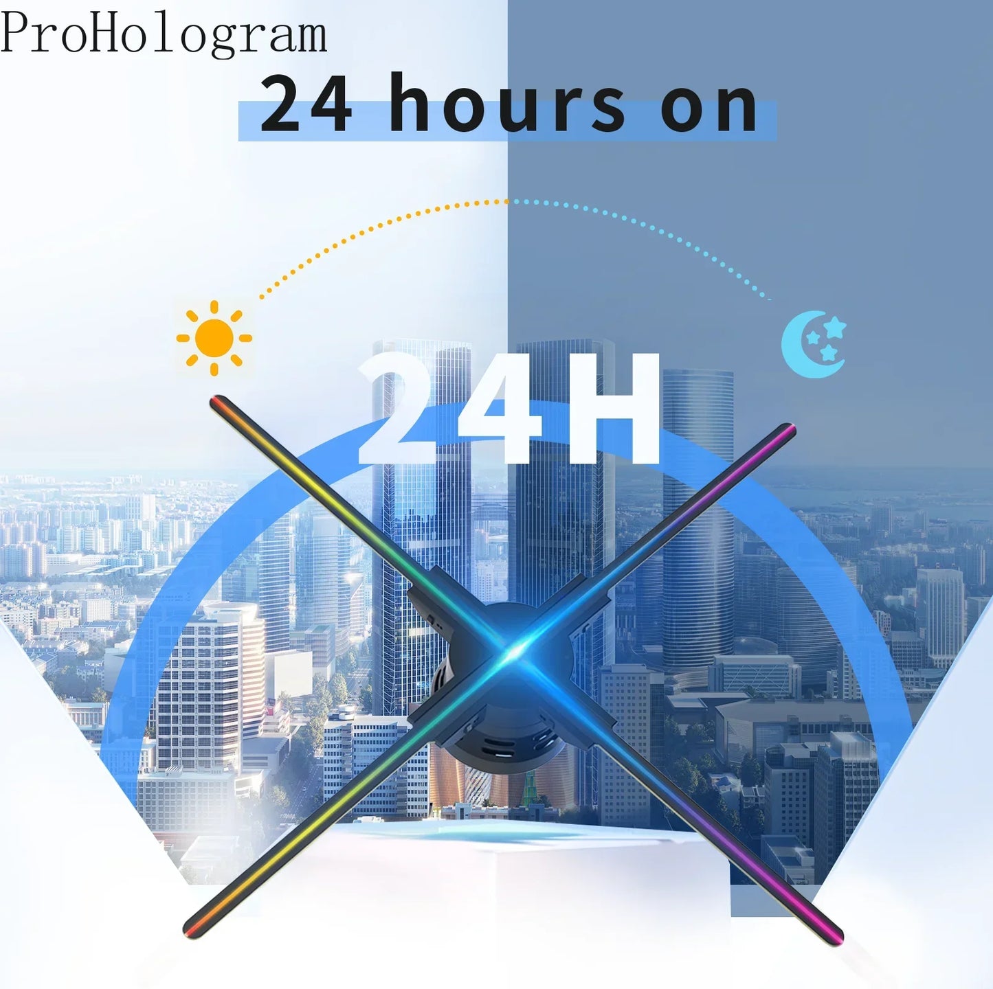 3D Fan Hologram Projector Wifi Display Advertising Logo Light Led Sign Holographic Lamp Three-Dimensional Projectors 52-80CM