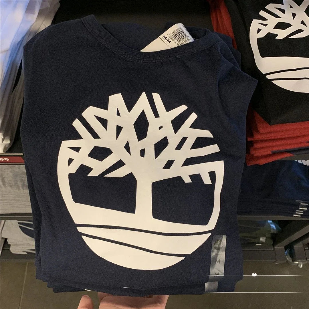 2025 Neue heiße Mode Sommer Herren Outdoor Klassisches Baumwoll bedrucktes Freizeit Multifunktions T-Shirt mit Baum-Logo und einfacher Passform