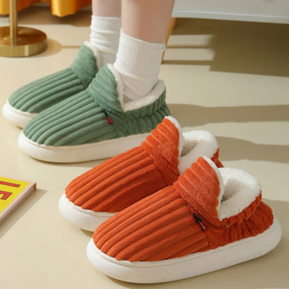 Soft Sole Fur Slippers Women Winter Warm Fuzzy Plush Shoes