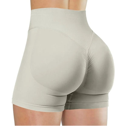 Women's Summer High Waist Yoga Shorts | Solid Color Running Fitness