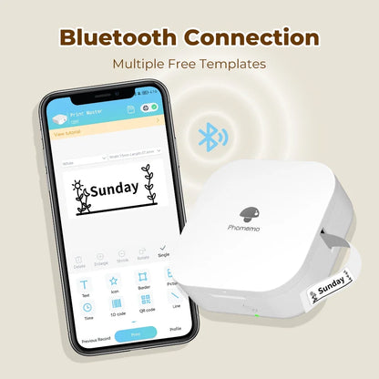 Phomemo Q30 Etikettendrucker Mini Drucker Taschen-Thermoetikettendrucker Kabelloser Aufkleber Drucker Tragbarer Taschenetikettendrucker Verschiedenes Etikettenpapier