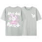 Pink Ragdoll Rabbit Harajuku Print T-Shirt Herren Locker Oversize Kleidung Hip Hop Freizeit Kurzarm S-XXXL Baumwoll-T-Shirt Paar