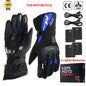 Motorcycle Heated Gloves Touch Screen Winter Warm Skiing Gloves Waterproof Rechargeable Heating Thermal Gloves For Snowmobile