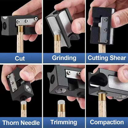 Billiard Cue Multi-Functional Leather Head Repair Tool Sharpener Shape 8-In-1  Cleaning Polishing Needling Billiard Accessories