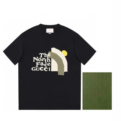 Kurzarm Trend Bedrucktes Baumwoll-T-Shirt für Paare, lässig, locker, Rundhalsausschnitt, 100% Top-T-Shirt